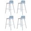 8 Kit 4 Banquetas Altas Hana RIvatti 89,50 cm -Altura- em PP Cinza Azulado e Base em Aco Pintada a Po